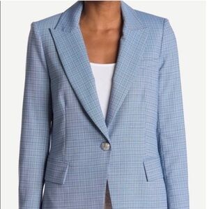Veronica Beard Women's Blue Plaid Long and Lean Dickey Jacket Blazer Size 0